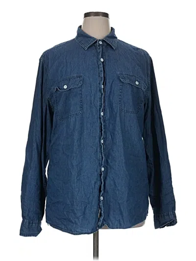 Pre-owned Weatherproof Long Sleeve Button Down Shirt In Blue