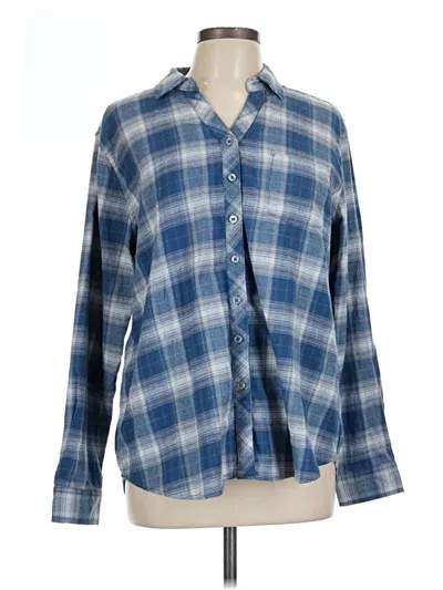 Pre-owned Weatherproof Long Sleeve Button Down Shirt In Blue