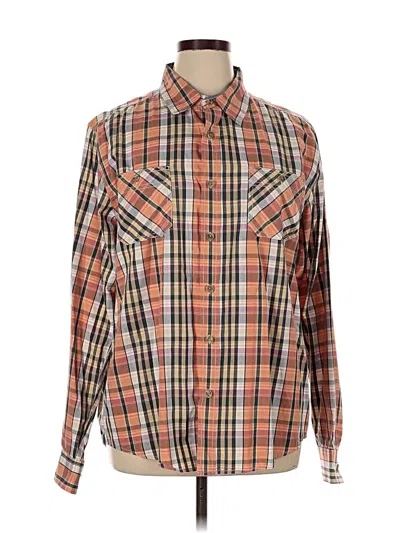 Pre-owned Weatherproof Long Sleeve Button Down Shirt In Brown