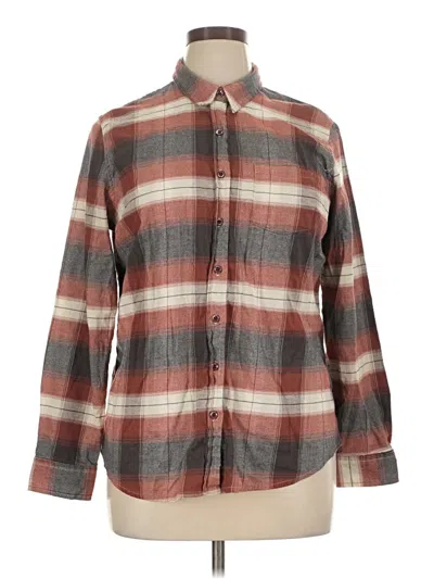 Pre-owned Weatherproof Long Sleeve Button Down Shirt In Brown