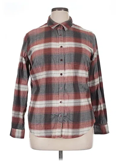 Pre-owned Weatherproof Long Sleeve Button Down Shirt In Burgundy