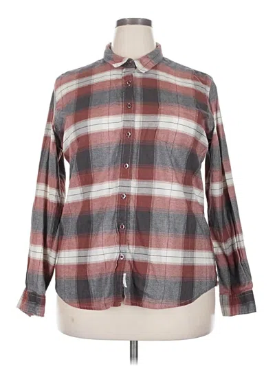 Pre-owned Weatherproof Long Sleeve Button Down Shirt In Gray