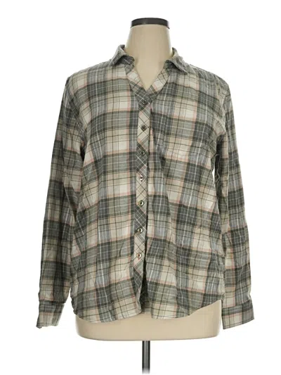 Pre-owned Weatherproof Long Sleeve Button Down Shirt In Gray