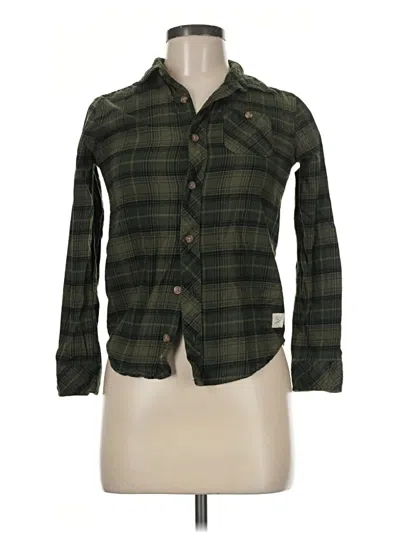 Pre-owned Weatherproof Long Sleeve Button Down Shirt In Green
