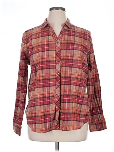 Pre-owned Weatherproof Long Sleeve Button Down Shirt In Orange
