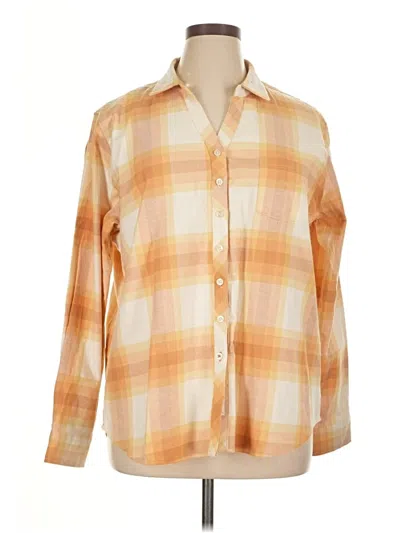 Pre-owned Weatherproof Long Sleeve Button Down Shirt In Orange