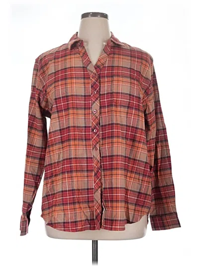 Pre-owned Weatherproof Long Sleeve Button Down Shirt In Orange