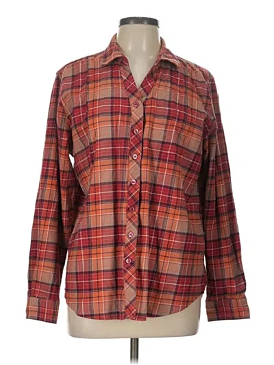 Pre-owned Weatherproof Long Sleeve Button Down Shirt In Orange