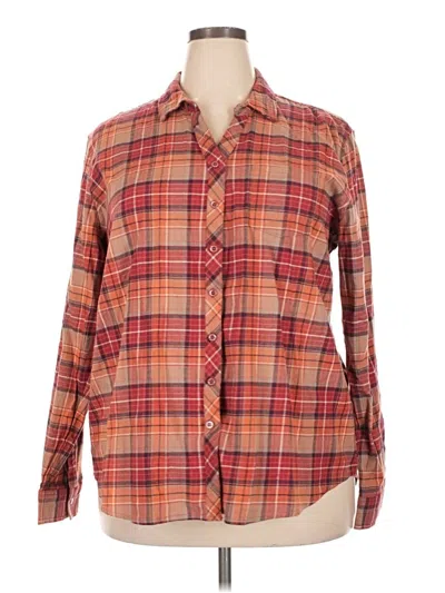 Pre-owned Weatherproof Long Sleeve Button Down Shirt In Orange
