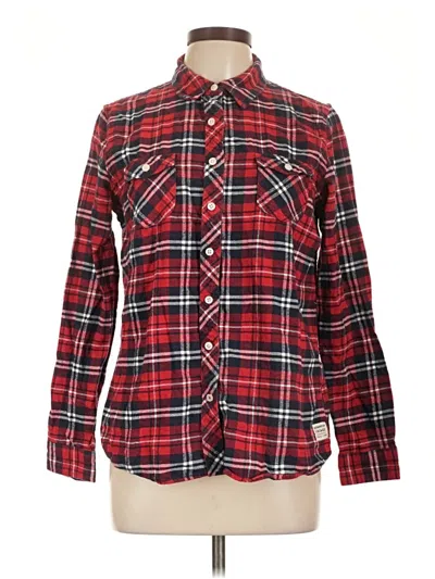 Pre-owned Weatherproof Long Sleeve Button Down Shirt In Red