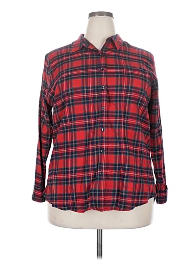 Pre-owned Weatherproof Long Sleeve Button Down Shirt In Red