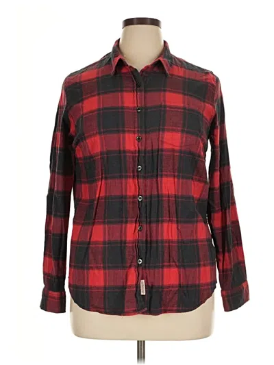 Pre-owned Weatherproof Long Sleeve Button Down Shirt In Red