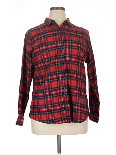 Pre-owned Weatherproof Long Sleeve Button Down Shirt In Red
