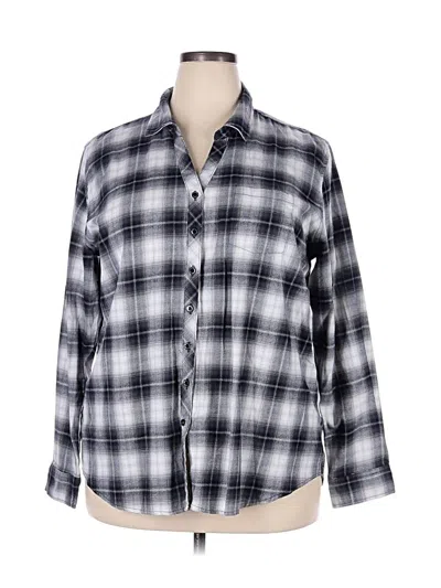 Pre-owned Weatherproof Long Sleeve Button Down Shirt In Silver