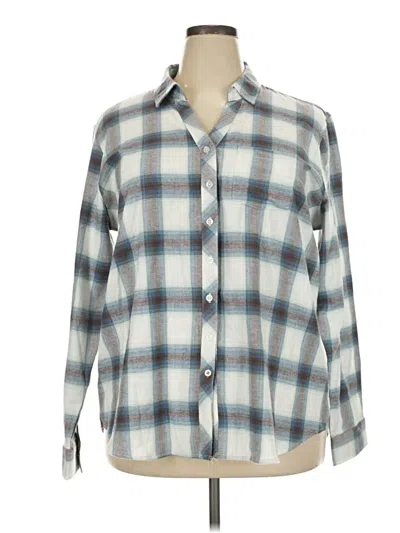 Pre-owned Weatherproof Long Sleeve Button Down Shirt In Silver
