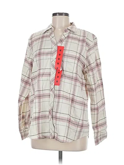 Pre-owned Weatherproof Long Sleeve Button Down Shirt In White