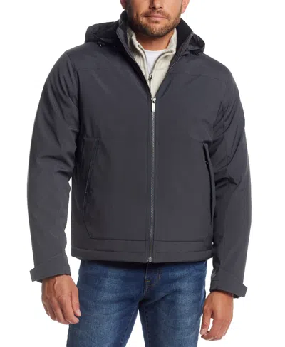 Weatherproof Men's Flex Tech Hooded Shirt Jacket In Asphalt