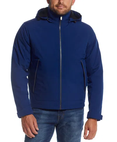 Weatherproof Men's Flex Tech Hooded Shirt Jacket In Midnight