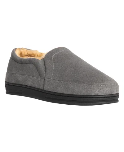 Weatherproof Men's Microsuede Twin Gore Clog With Faux Fur Lining And Indoor-outdoor Sole Shoe In Medium Grey