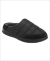 Weatherproof Men's Nylon Puffer Clog With Microplush Lining Indoor-outdoor Sole Shoe In Black