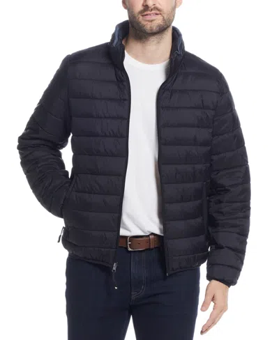 Weatherproof Men's Packable Neck Pillow Zip-front Quilted Jacket In Black
