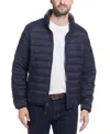 Weatherproof Men's Packable Neck Pillow Zip-front Quilted Jacket In Dark Navy