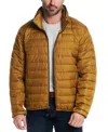 Weatherproof Men's Packable Neck Pillow Zip-front Quilted Jacket In Mustard
