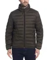 Weatherproof Men's Packable Neck Pillow Zip-front Quilted Jacket In Olive