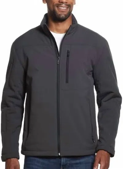Weatherproof Men's Soft Shell Jacket In Graphite In Black
