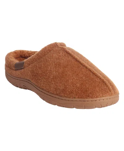 Weatherproof Vintage Men's Felt Clog With Plaid Sock And Indoor-outdoor Sole Slipper In Tan