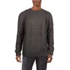 Weatherproof Mens Heathered Cable Knit Crewneck Sweater