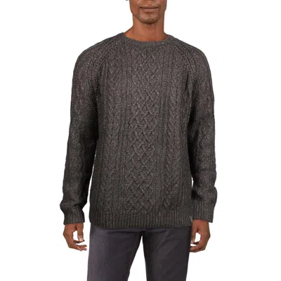 Weatherproof Mens Heathered Cable Knit Crewneck Sweater