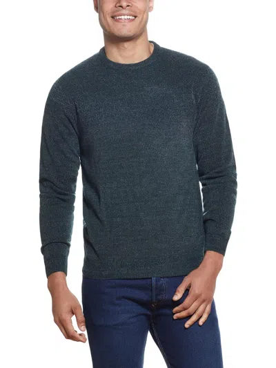 Weatherproof Mens Long Sleeve Cozy Crewneck Sweater In Blue