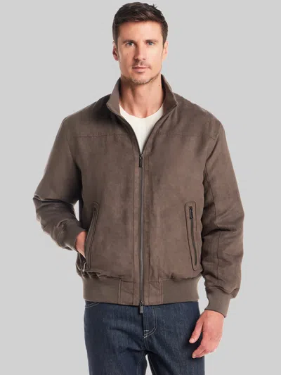 Weatherproof Microsuede Bomber In Brown