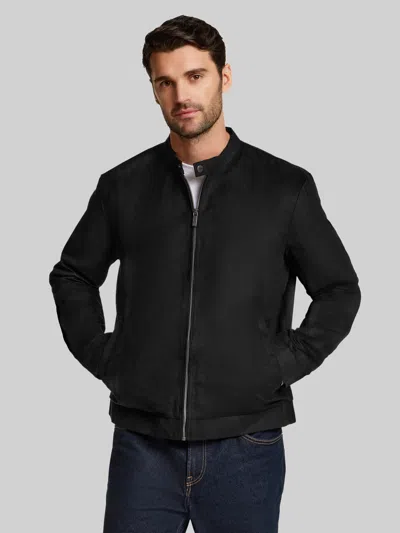 Weatherproof Modern Fit Moto Suede Jacket In Black