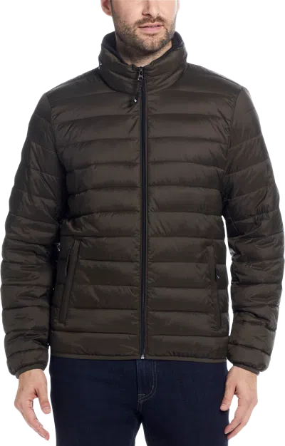 Weatherproof Pillow Pac Puffer Jacket Olive - Size: Xl In Animal Print