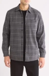 Weatherproof ® Plaid Flannel Fleece Bonded Shirt Jacket In After Dark