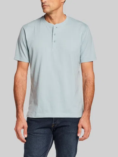Weatherproof Regular Fit Suede Microstripe Short Sleeve Henley In Animal Print