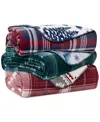 Weatherproof Reversible Plaid Throw, 50" X 70" In Multi