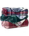 Weatherproof Reversible Plaid Throw, 50" X 70" In Multi