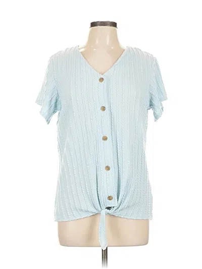 Pre-owned Weatherproof Short Sleeve Blouse In Blue
