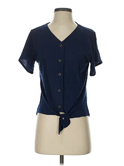 Pre-owned Weatherproof Short Sleeve Blouse In Blue
