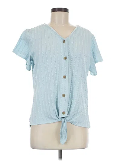 Pre-owned Weatherproof Short Sleeve Blouse In Blue