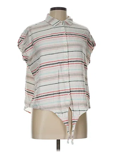Pre-owned Weatherproof Short Sleeve Blouse In Gray