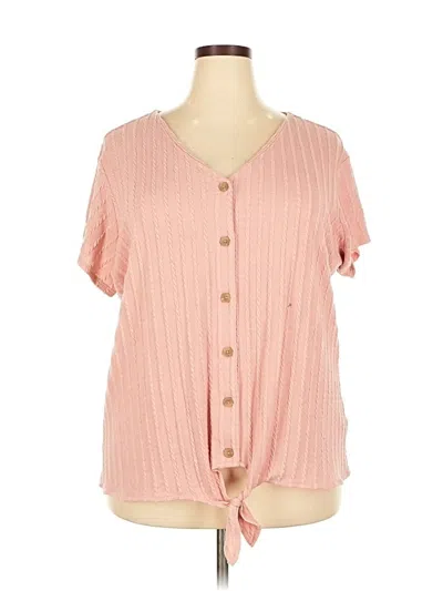 Pre-owned Weatherproof Short Sleeve Blouse In Pink