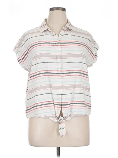 Pre-owned Weatherproof Short Sleeve Blouse In White
