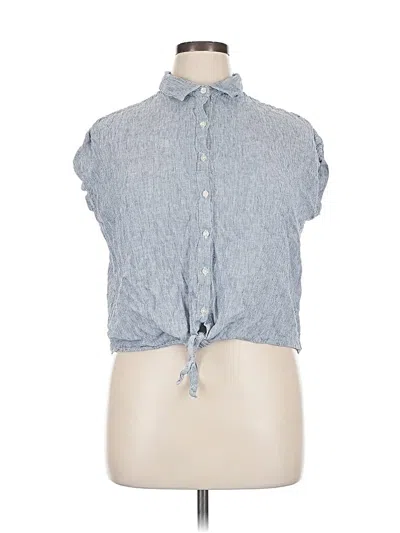 Pre-owned Weatherproof Short Sleeve Button Down Shirt In Blue