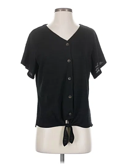 Pre-owned Weatherproof Short Sleeve Top Black V Neck Tops
