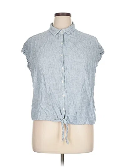 Pre-owned Weatherproof Sleeveless Button Down Shirt In Blue