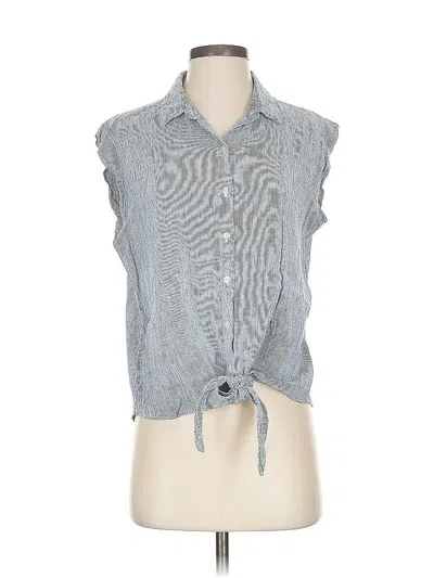 Pre-owned Weatherproof Sleeveless Button Down Shirt In Gray